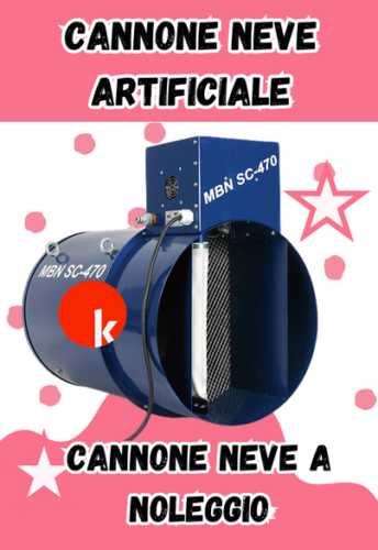 noleggio cannone neve artificiale per piazze e manifestazioni di natale.